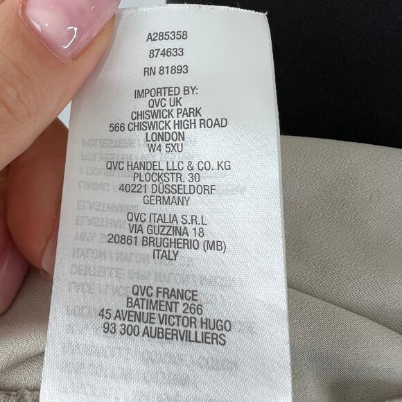 LOGO Lori Goldstein Purple Cotton Blend Asymmetric Sweater w/ Lace Godets Size M - Picture 9 of 9